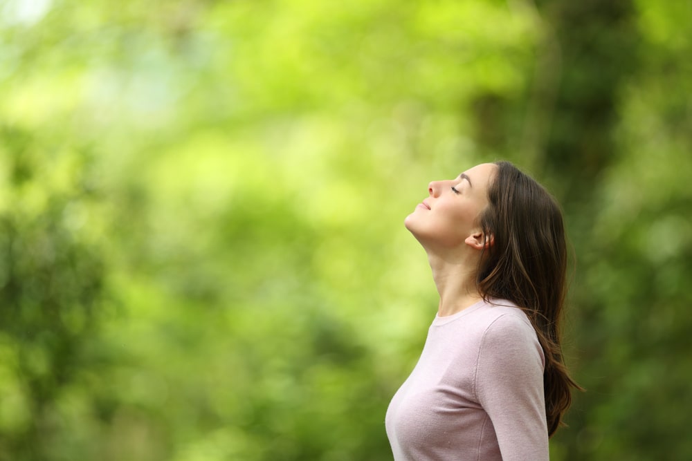 woman enjoying time by herself outside