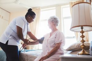 shows routine hospice care given at home