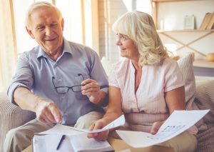 Shows older couple making a plan