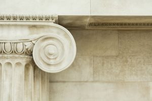 Top of a white column in a Grecian style