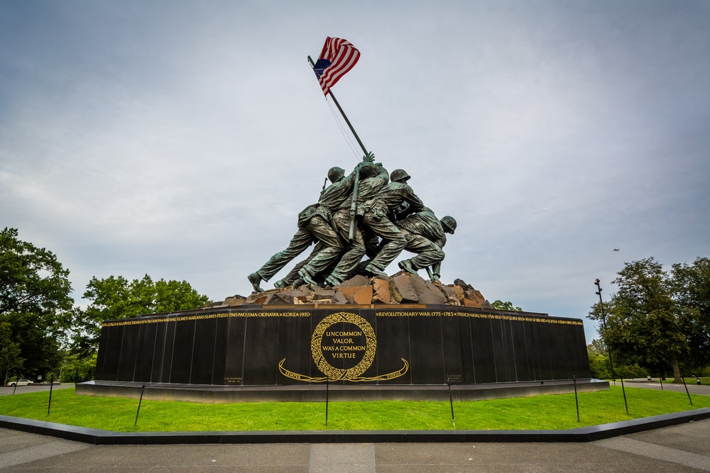 Shows image of full memorial