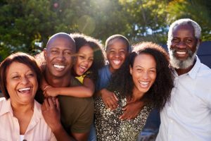 family with grandparents enjoying time together