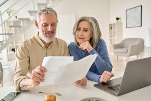 older couple planning ahead for funeral wishes