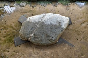 Plymouth Rock, where Myles Standish and other Mayflower passengers stepped onto land