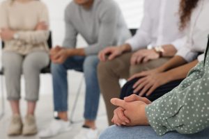 Grief support group meeting together