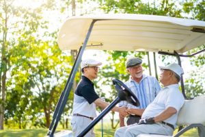 Three men out golfing together