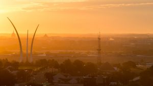 Sunset view of the Air Force Memorial