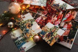 Group of family photos at Christmas