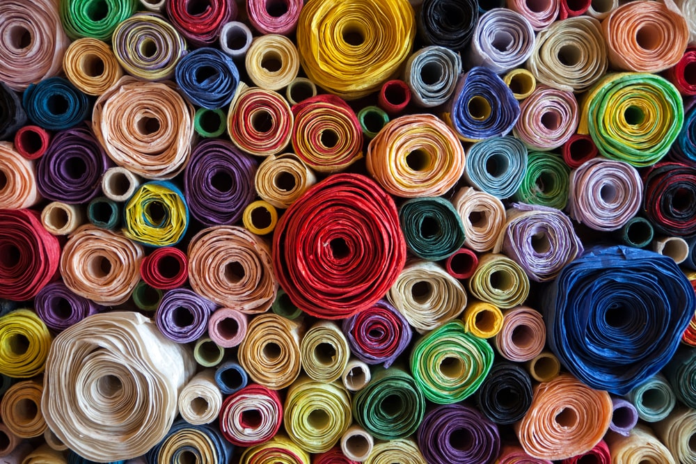 Rolls of fabric