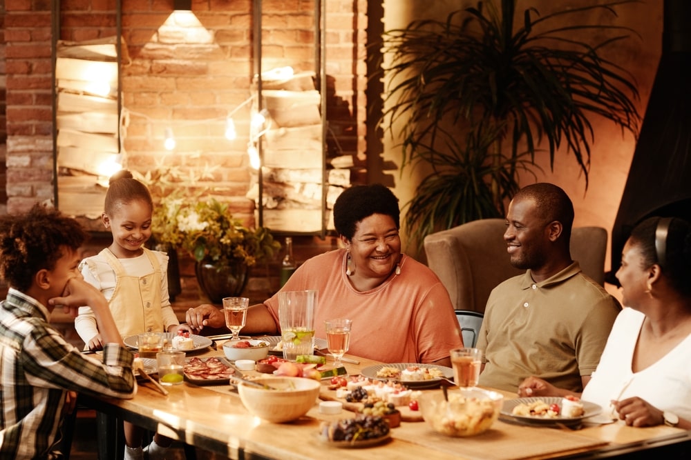 Family at a gathering