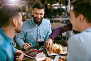 Three men out to dinner on Father's Day