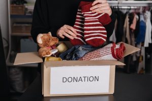 Giving back with a donation box of gently used items