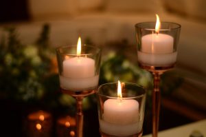 Three list memorial candles