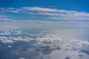 clouds over the ocean taken from a plane