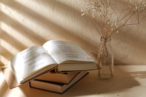 Open book of poetry