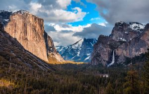 Yosemite National Park, looking towards El Capitan monument